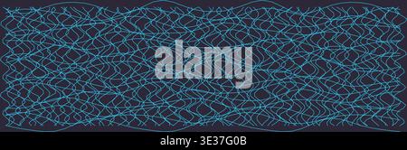 Abstract distorted grid pattern with wavy lines Stock Photo