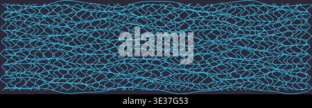 Abstract distorted grid pattern with wavy lines Stock Photo