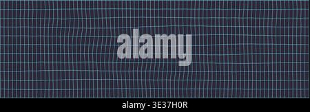 Abstract grid pattern with wavy lines in blue and black Stock Vector