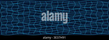 Abstract distorted grid pattern with geometric curves Stock Vector