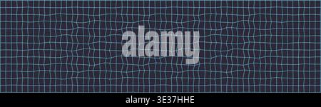 Abstract wavy grid pattern on dark background Stock Vector