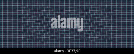 Blue wavy grid pattern on dark background for digital design Stock Vector