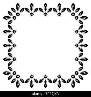 Square frame with abstract flower pattern Stock Vector