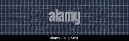 Abstract wavy line grid pattern in dark and blue tone Stock Vector