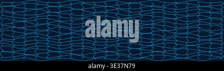 Abstract distorted grid pattern on dark background Stock Vector