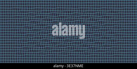 Abstract wavy blue grid pattern for digital background design Stock Vector