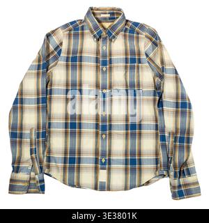 Classic long sleeve men's plaid button down shirt Stock Photo