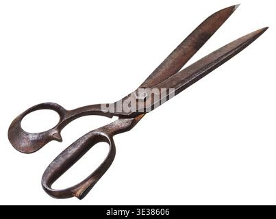 Rusty tailor shears isolated on white background Stock Photo