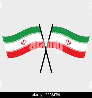 National Flag of Iran circle icon. Iran flag round symbol. Button, banner, badge. National sign of Iran. Stock Vector