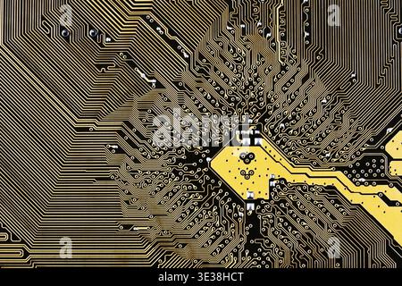 Computer circuit board background close up Stock Photo