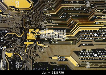 Integral circuit board background close up Stock Photo