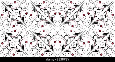 Floral seamless pattern of curls and curved lines Stock Vector