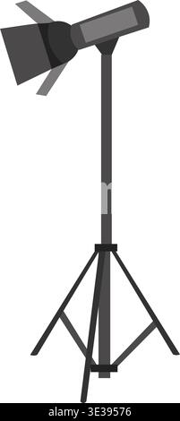 Stage lamp in stand vector icon Stock Vector