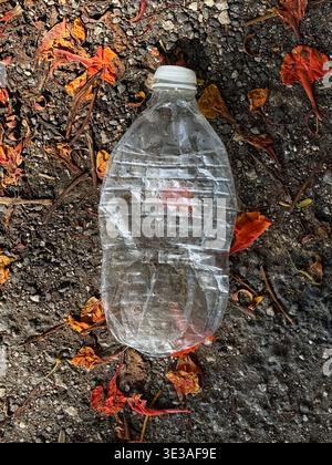 Crushed plastic bottle Stock Photo