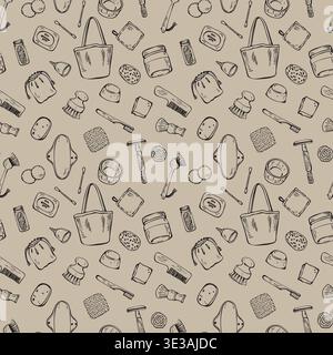 Eco friendly Zero Waste Lifestyle seamless pattern Stock Vector