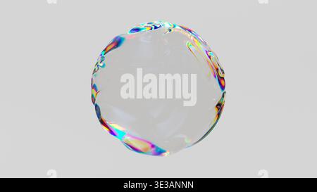 3D render iridescent glass bubble Stock Photo