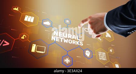 Deep learning neural networks with automated data processing and intelligent pattern recognition. Stock Photo