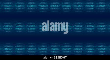 A structured digital visualization featuring three distinct horizontal bands of dense binary code separated by clean voids. This layout illustrates mu Stock Vector