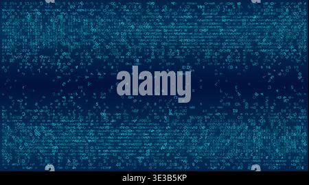 A rhythmic separation of binary clusters creating a distinct central negative space across a data field. The composition artfully illustrates the conc Stock Vector
