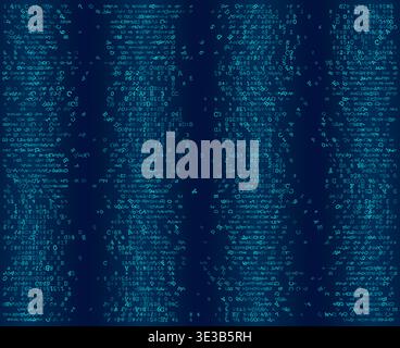 A clean and organized distribution of binary digits arranged in distinct vertical columns. This rhythmic pattern illustrates the concepts of data sync Stock Vector