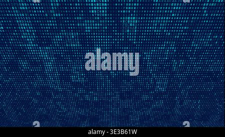 A compelling perspective visualization where binary sequences appear to compress and warp toward a central focal point. This artistic distribution rep Stock Vector