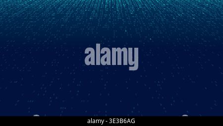 The Descending Matrix - Vertical Binary Stream with Minimalist Negative Space. Perspective. Stock Vector