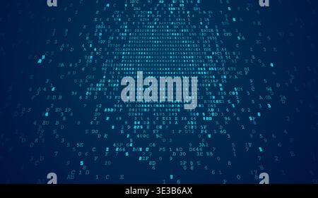 The Emergent Intelligence - Exploding Binary Sphere and Quantum Data Nucleus Stock Vector