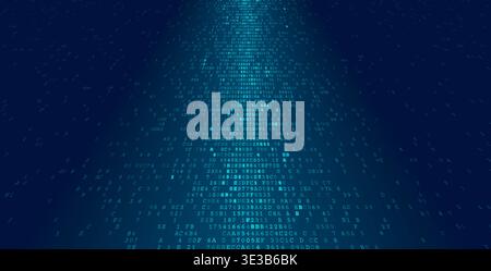The Central Node - Symmetrical Binary Convergence of High-Frequency Digital Intelligence. Perspective. Stock Vector