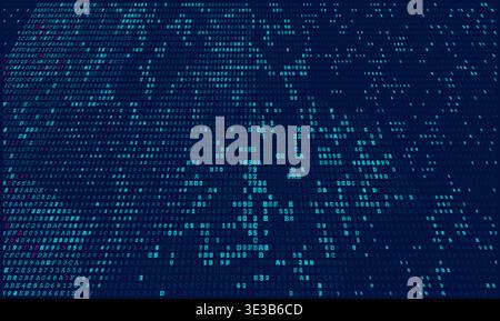 Nexus Waves - Dynamic Binary Topography for Advanced Fintech and Server Architecture Stock Vector