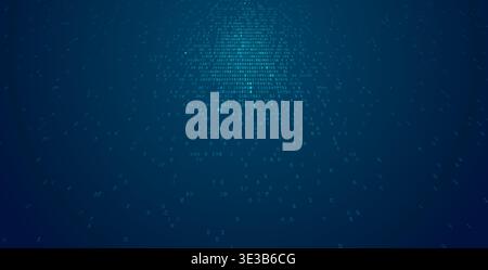 The Binary Nucleus - Spherical Data Cluster of Minimalist Digital Intelligence. Perspective. Stock Vector