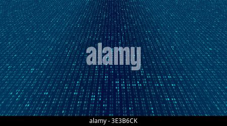 Bitstream Array - Precise Binary Logic Distribution and Data Infrastructures. Perspective. Stock Vector