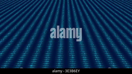 A highly organized grid featuring four distinct vertical columns of binary code sequences. This minimalist composition visualizes systematic data segm Stock Vector