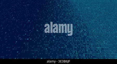 A high-density digital tapestry featuring a horizontal distribution of binary code in various tones. This visual explores the rhythmic flow of data ac Stock Vector