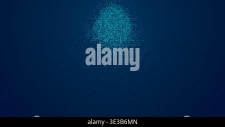 Abstract Digital Intelligence Concept Featuring a Dense Glowing Sphere of Binary Code Symbols Floating in a Virtual Space. Perspective. Stock Vector