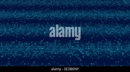 Distinct horizontal bands of binary code create a structured landscape of information processing. This organized linear composition illustrates the co Stock Vector