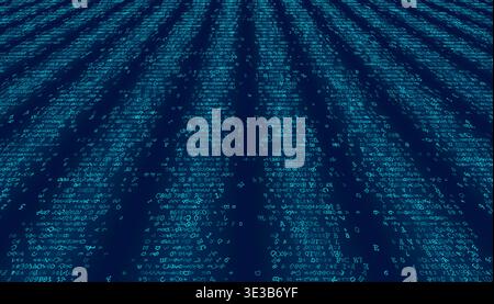 A clean and organized distribution of binary digits arranged in distinct vertical columns. This rhythmic pattern illustrates the concepts of data sync Stock Vector