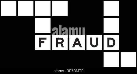 Alphabet letter in word fraud on crossword puzzle background Stock Vector
