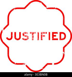 Grunge red justified word square seal stamp on white background Stock Vector