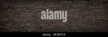 Wooden solid surface wide texture. Dark brown wood panoramic background Stock Photo