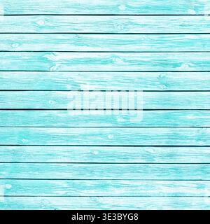 Old wooden planks painted in turquoise. Shabby chic background Stock Photo