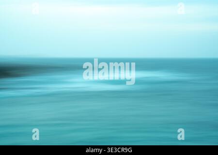 Abstract seascape of with long exposure movement of ocean Stock Photo