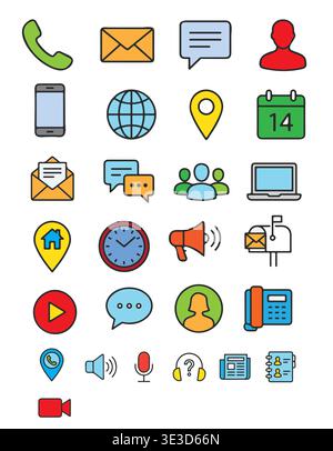 social media communications icons Stock Vector