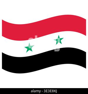 Syria national waving flag Pan Arab colors patriotic emblem Stock Vector
