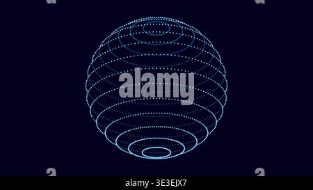 Abstract Sphere consisting of dots. Minimalist hologram 3d shape. Stock Vector