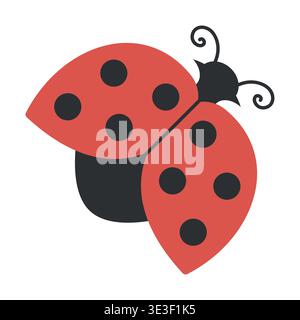 Ladybug. A simple vector illustration in a flat style. White background. Stock Vector