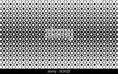 Ipanema promenade texture with faded effect. Vanishing Brazilian beach sidewalk print. Black and white pattern with optical illusion in Portuguese pavement style. Vector graphic illustration. Stock Vector