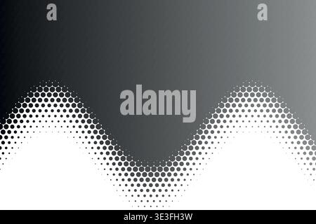 Abstract Dynamic Wavy Halftone Dot Pattern Gradient Background, Mathematical Sine Wave Flowing Dotted Transition Modern Vector Wallpaper, Colorful Geo Stock Vector