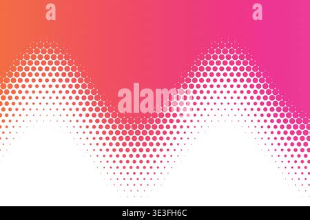 Abstract Dynamic Wavy Halftone Dot Pattern Gradient Background, Mathematical Sine Wave Flowing Dotted Transition Modern Vector Wallpaper, Colorful Geo Stock Vector