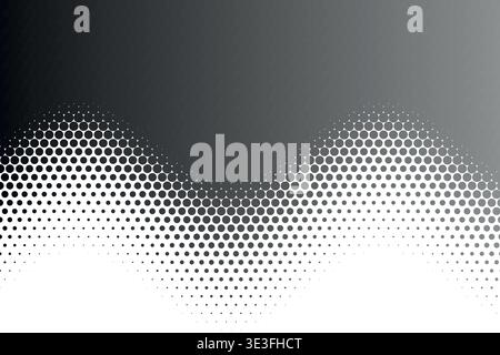 Abstract Dynamic Wavy Halftone Dot Pattern Gradient Background, Mathematical Sine Wave Flowing Dotted Transition Modern Vector Wallpaper, Colorful Geo Stock Vector