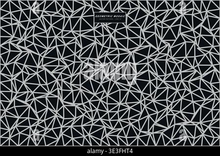 Abstract Shattered Geometric Mosaic Triangle Pattern Vector Background, Faceted Low Poly Flat Design Interlocking Polygon Wallpaper, Colorful Broken G Stock Vector